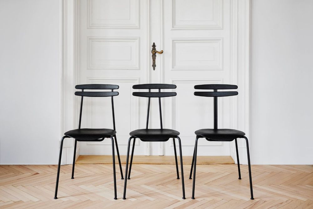 Krzesło Trojka / wide / czarna / Tabanda