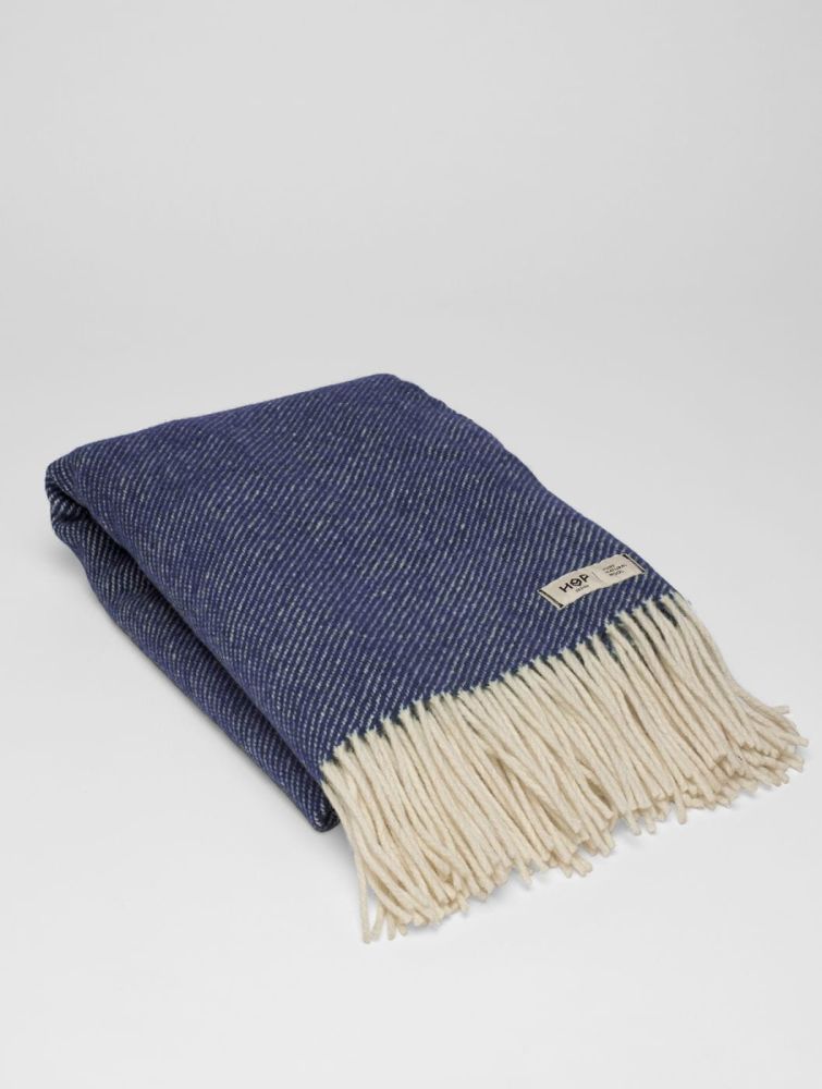 Wełniany koc Ruru / ciemny niebieski / HOP Design