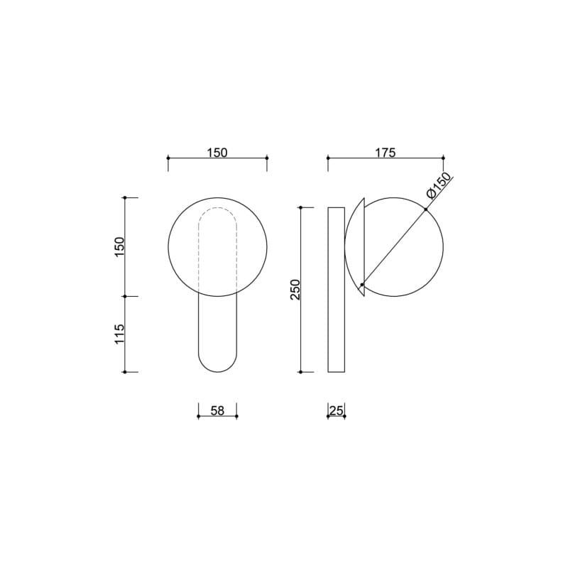 Lampa ścienna Kuul D1 / z włącznikiem / Ummo