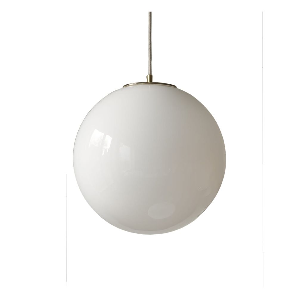 Szklana Lampa Wisząca / Biała Kula / Embassy Interiors