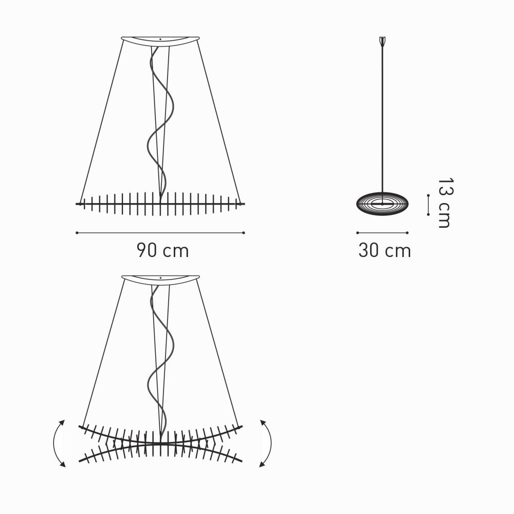 Lampa Zeppelin PLY / elipsa brzoza naturalna / TAR
