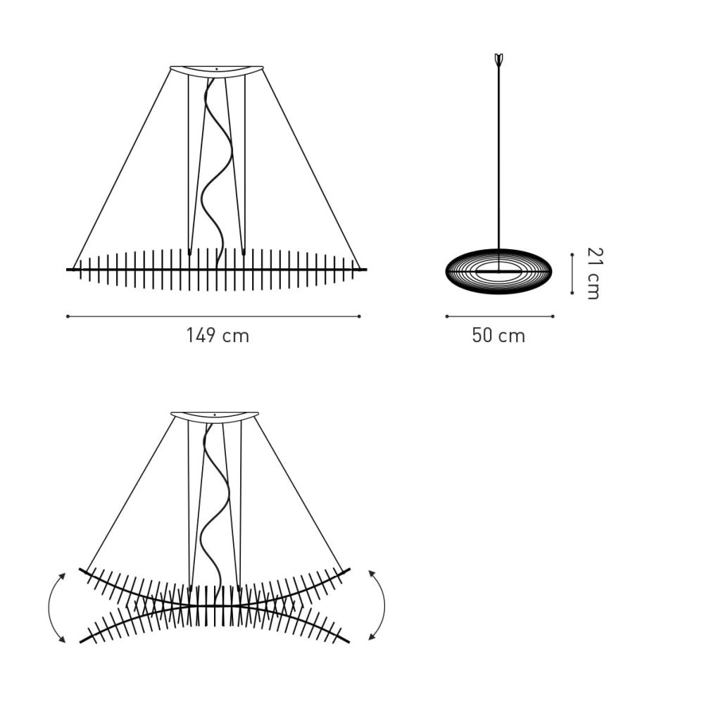 Lampa Zeppelin PLY / elipsa brzoza naturalna / TAR