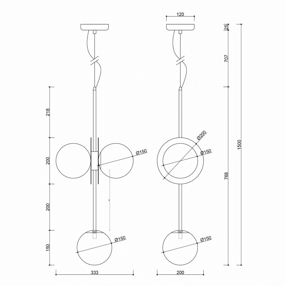 Lampa Furiko B / czarna / Ummo