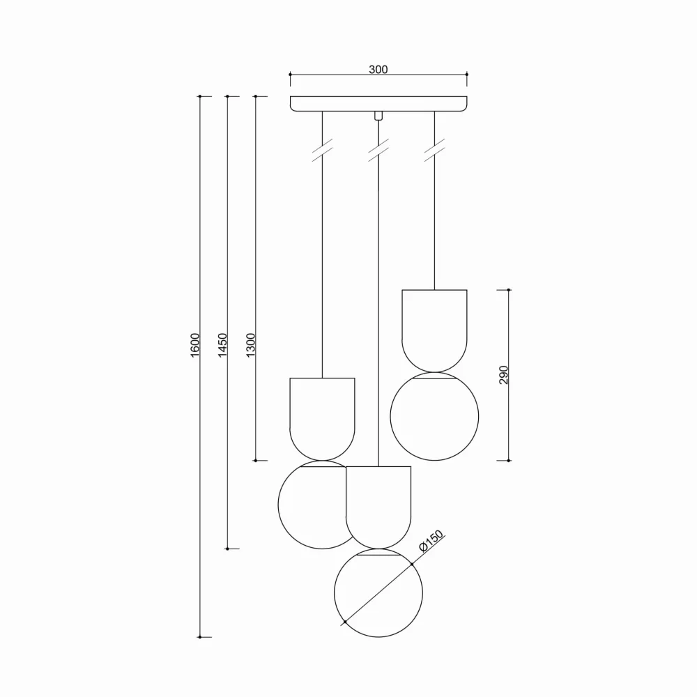 Lampa Wisząca Luoti 3P / czarna / Ummo