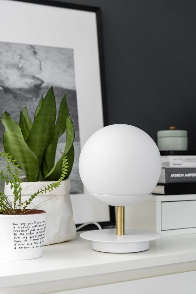 Lampa Stojąca Plaat ST / biała mosiężna / Ummo