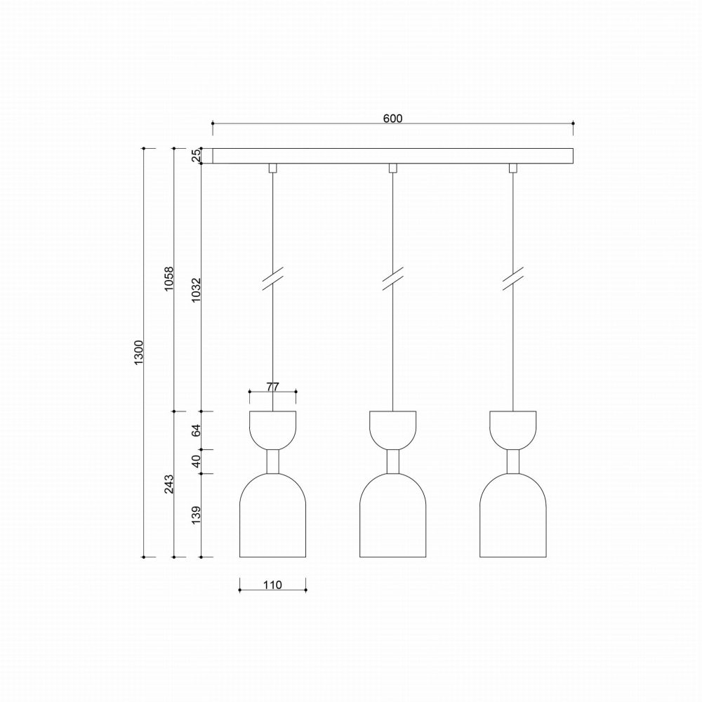Lampa Wiszaca Supuru 3L / biała / Ummo