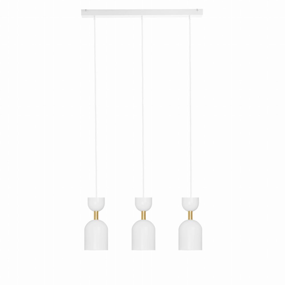 Lampa Wiszaca Supuru 3L / biała mosiężna / Ummo