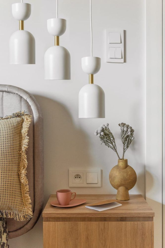 Lampa Wiszaca Supuru 3L / biała mosiężna / Ummo