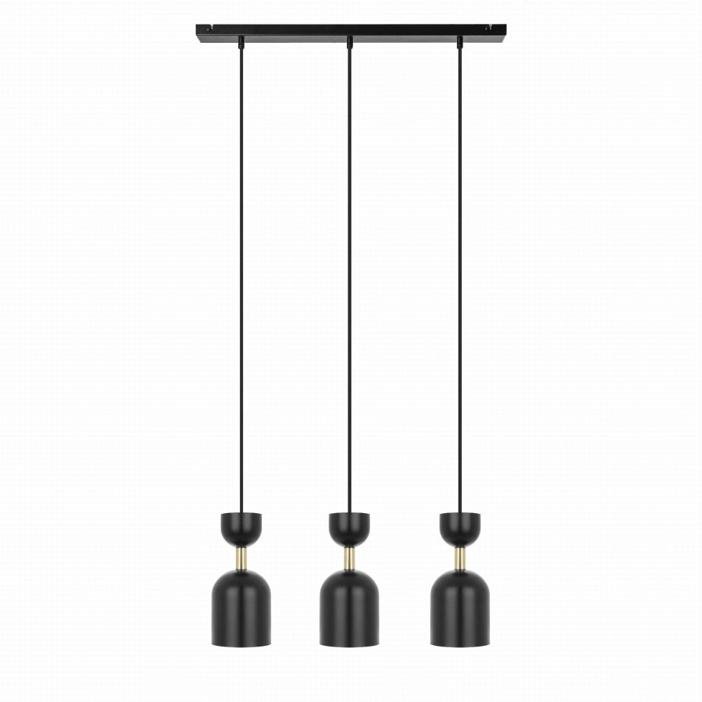 Lampa Wiszaca Supuru 3L / czarna mosiężna / Ummo