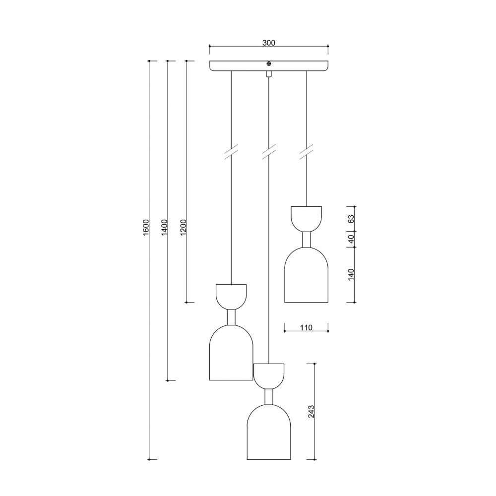 Lampa Wiszaca Supuru 3P /biała / Ummo