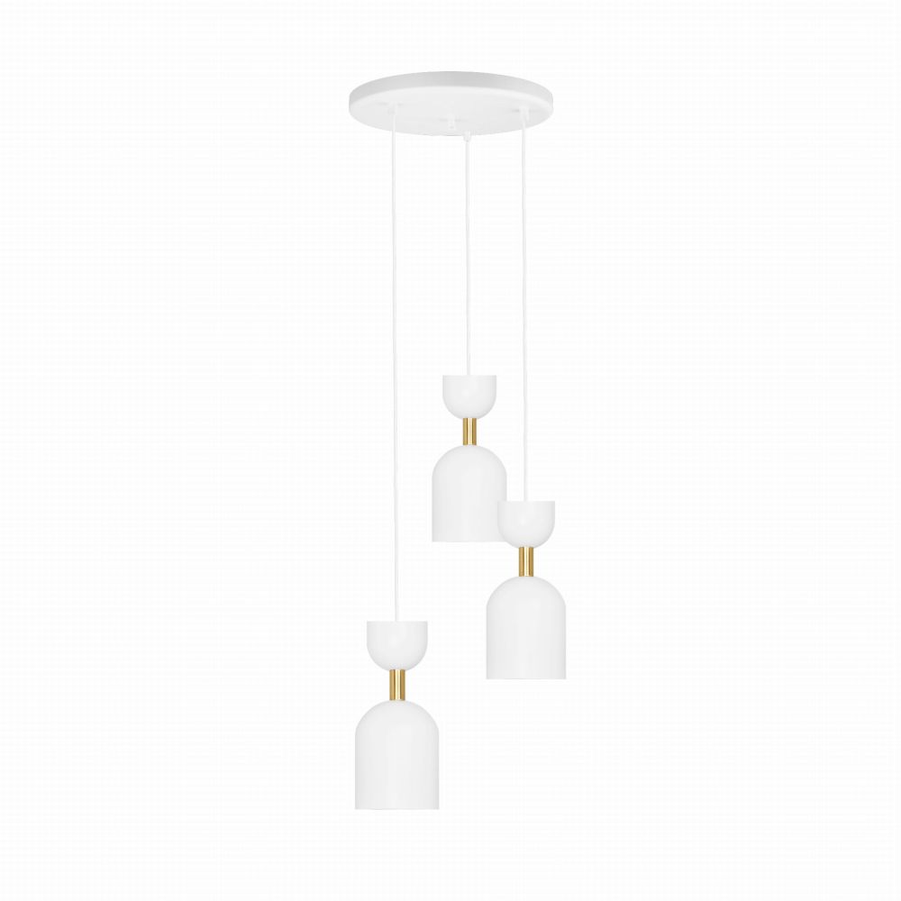 Lampa Wiszaca Supuru 3P / biała mosiężna / Ummo