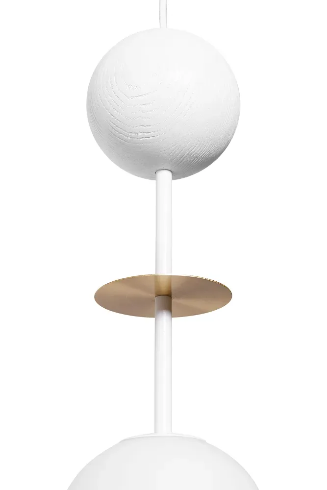 Lampa Wisząca OIO A / biała mosiężna / Ummo
