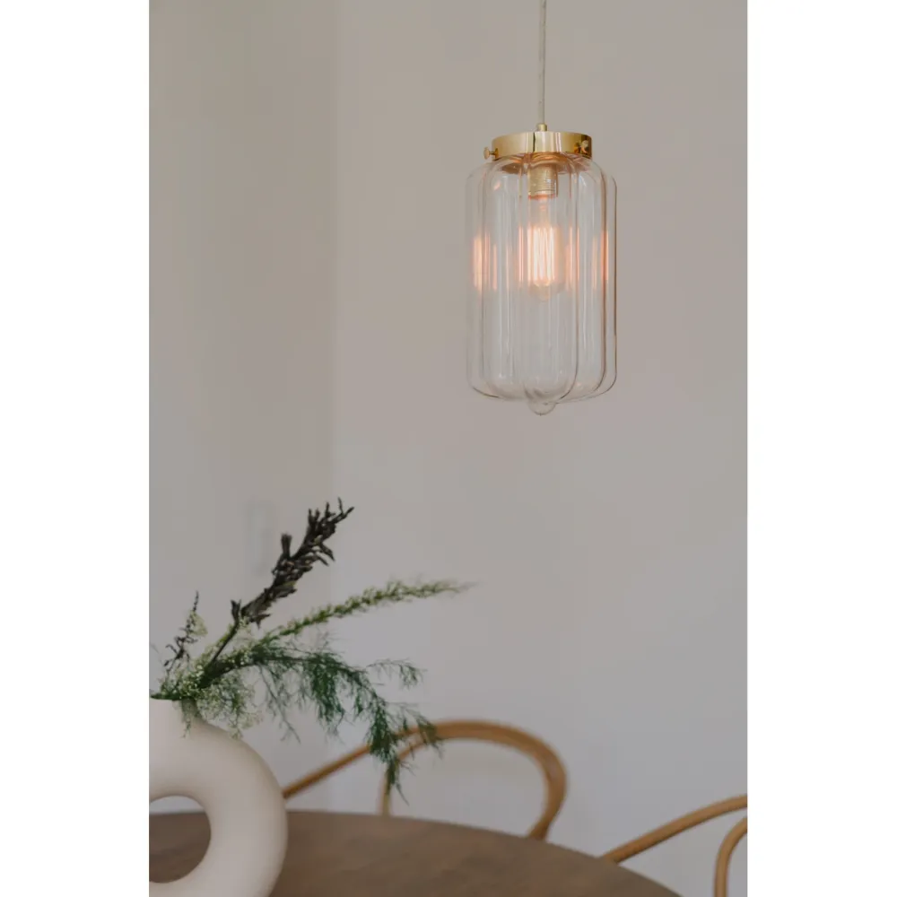 Szklana Lampa Wisząca / Deco Jasne / Embassy Interiors