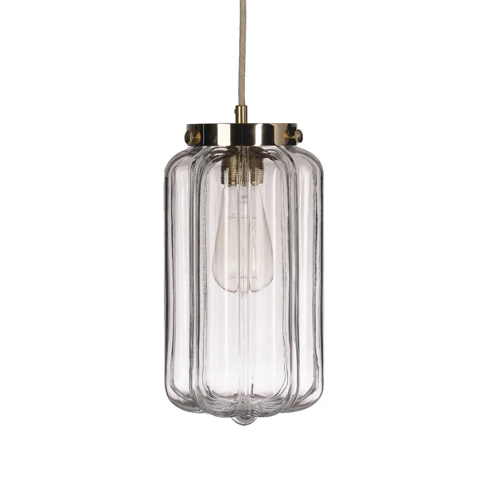 Szklana Lampa Wisząca / Deco Jasne / Embassy Interiors