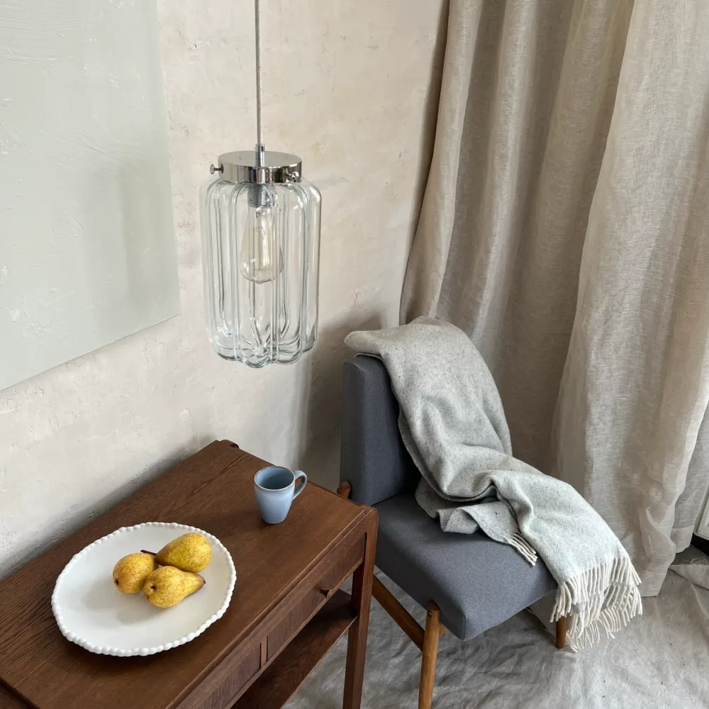 Szklana Lampa Wisząca / Deco Jasne / Embassy Interiors