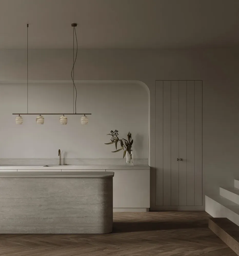 Alabastrowy Żyrandol / Kalliope, poczwórna konstelacja / Embassy Interiors