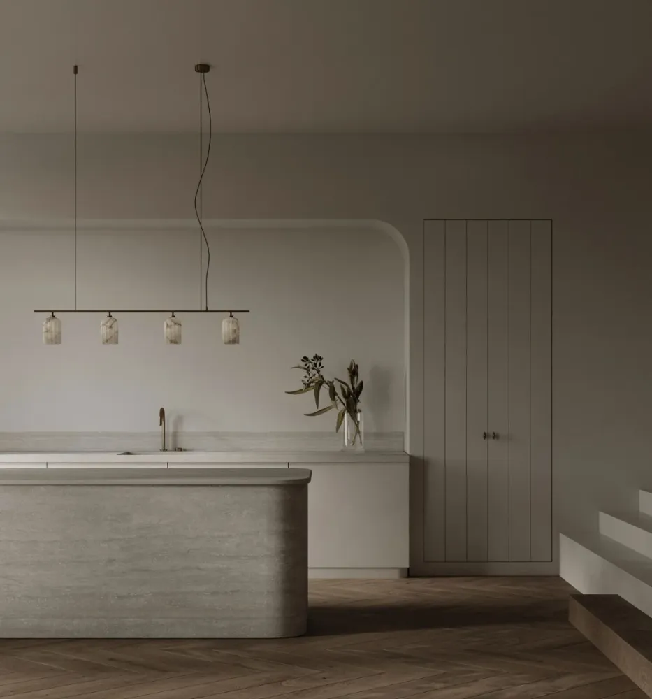 Alabastrowy Żyrandol / Urania, poczwórna konstelacja / Embassy Interiors