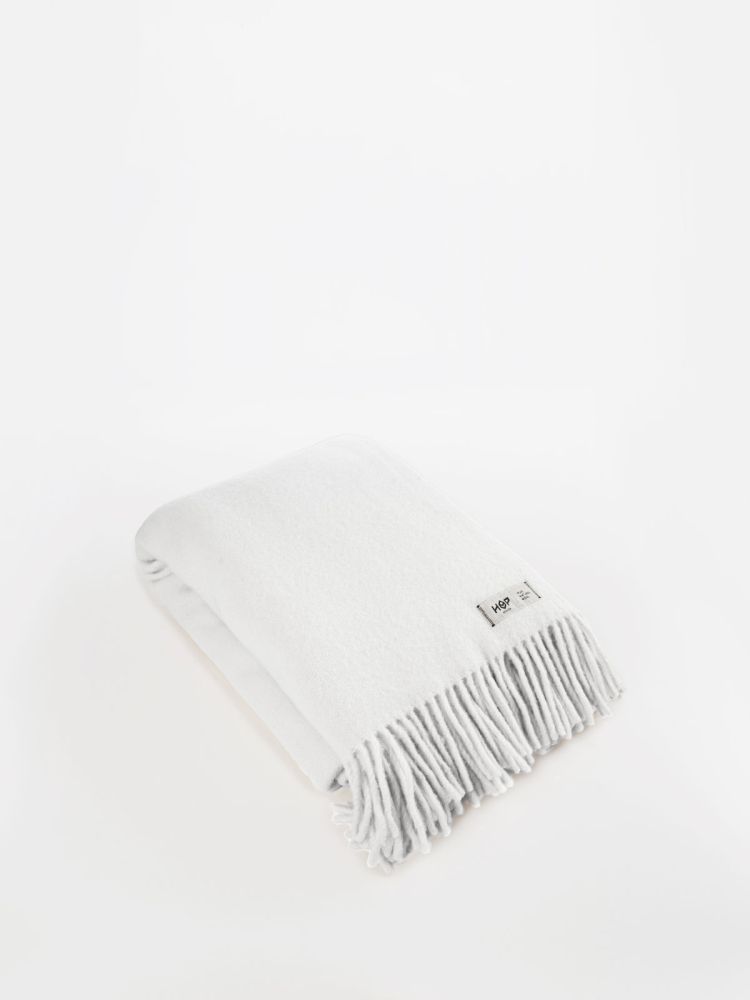 Wełniany koc Yeti / perłowy biały / HOP Design