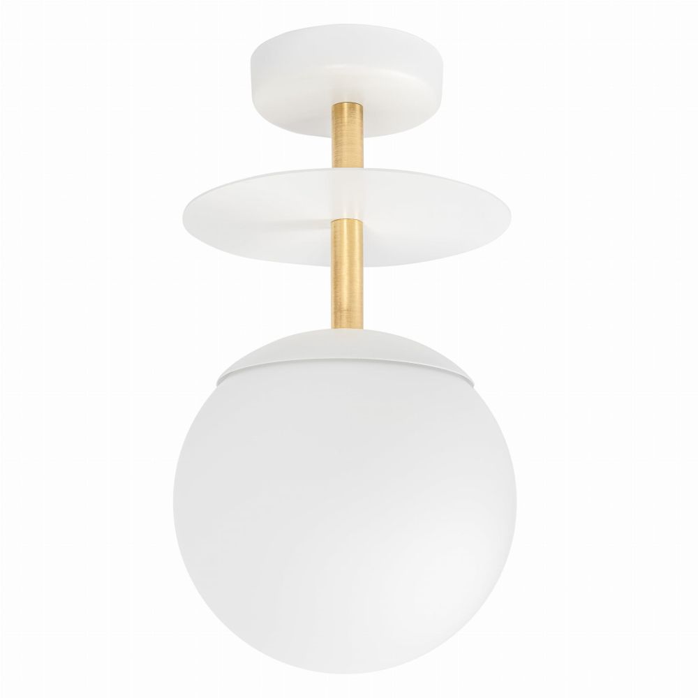 Lampa Przysufitowa Plaat B / biała mosiężna / Ummo