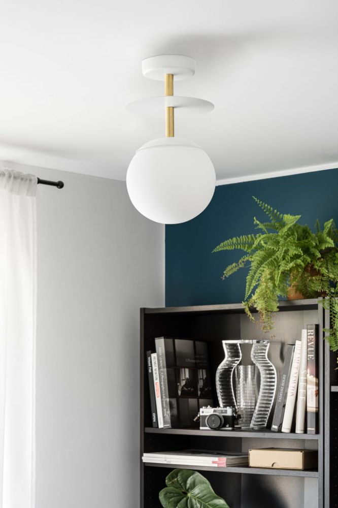Lampa Przysufitowa Plaat B / biała mosiężna / Ummo