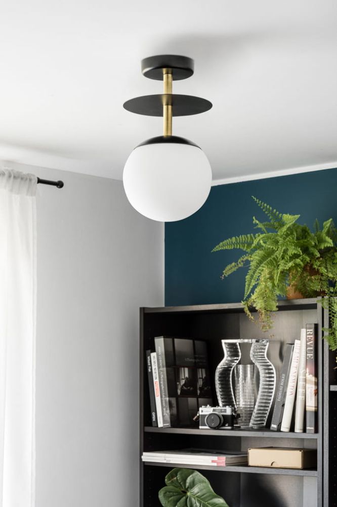Lampa Przysufitowa Plaat B / czarna mosiężna / Ummo