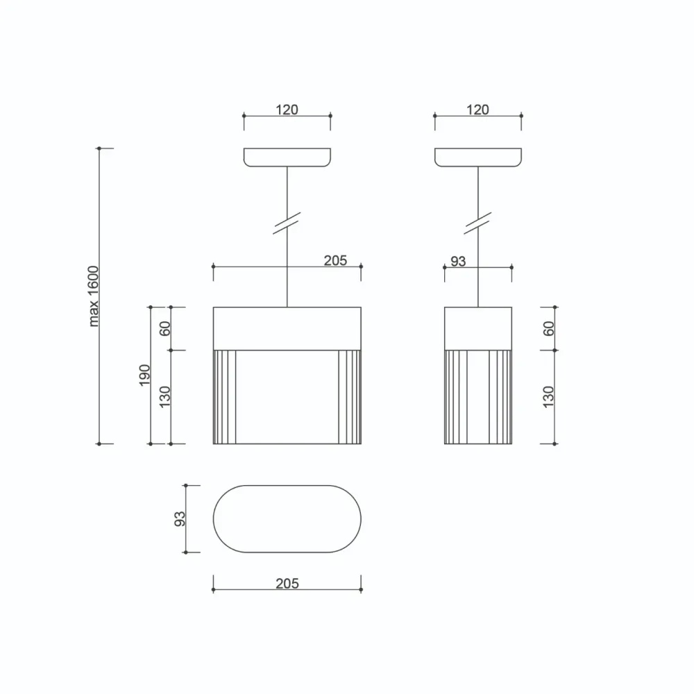 Lampa wisząca Flumina A / czarna / Ummo