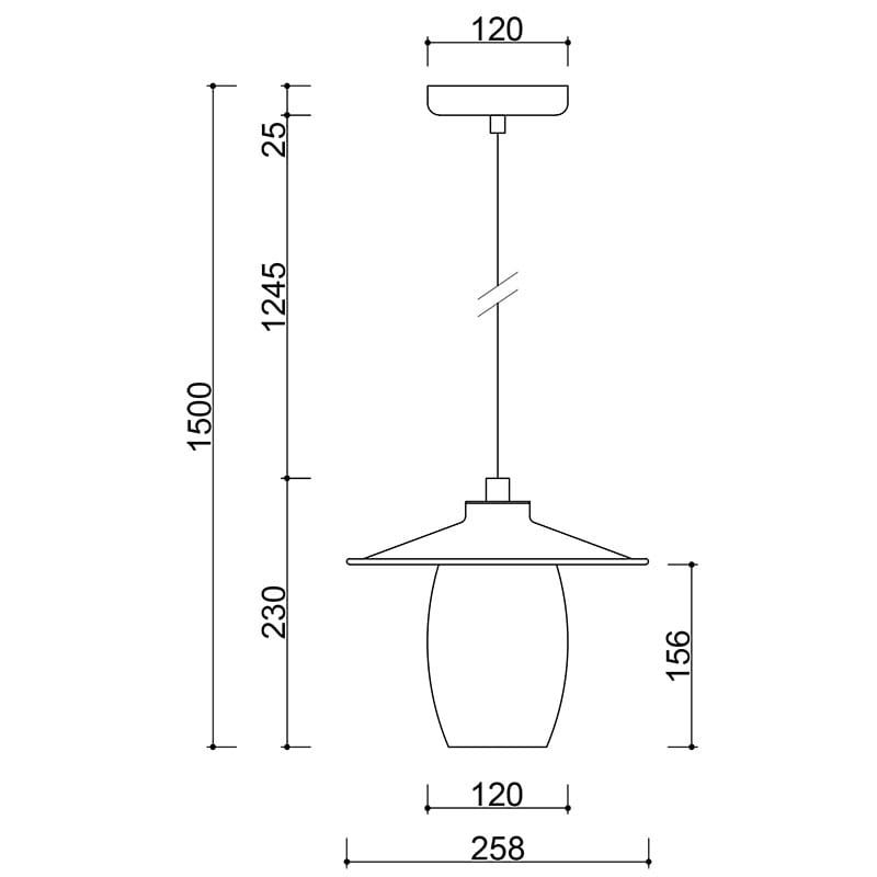 Lampa wisząca Jungu A / czarna / Ummo