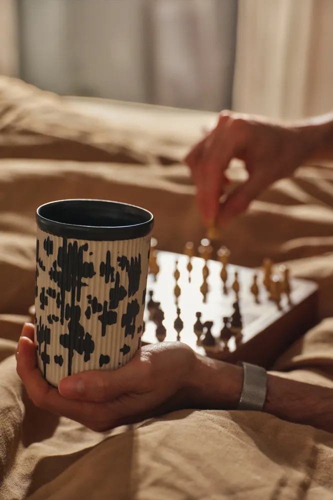 Czarka Róg Tea 400 ml / Black Dots / Fóbe