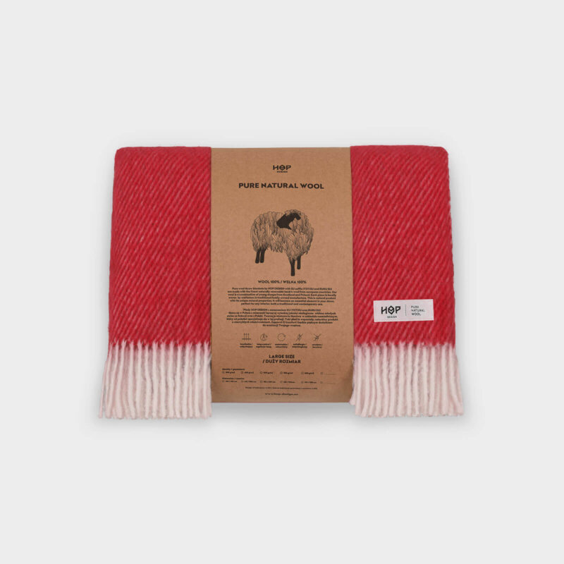 Wełniany koc / burgund-ecru / HOP Design