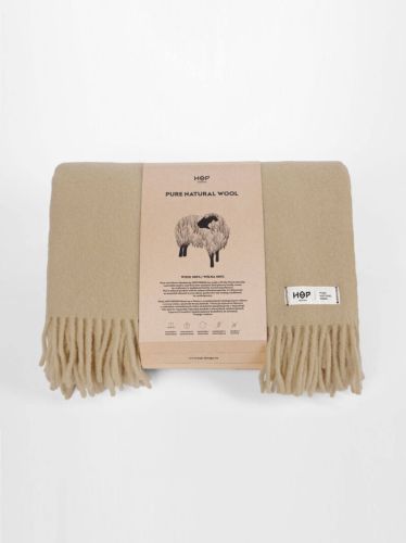Wełniany koc Yeti / beżowy / HOP Design