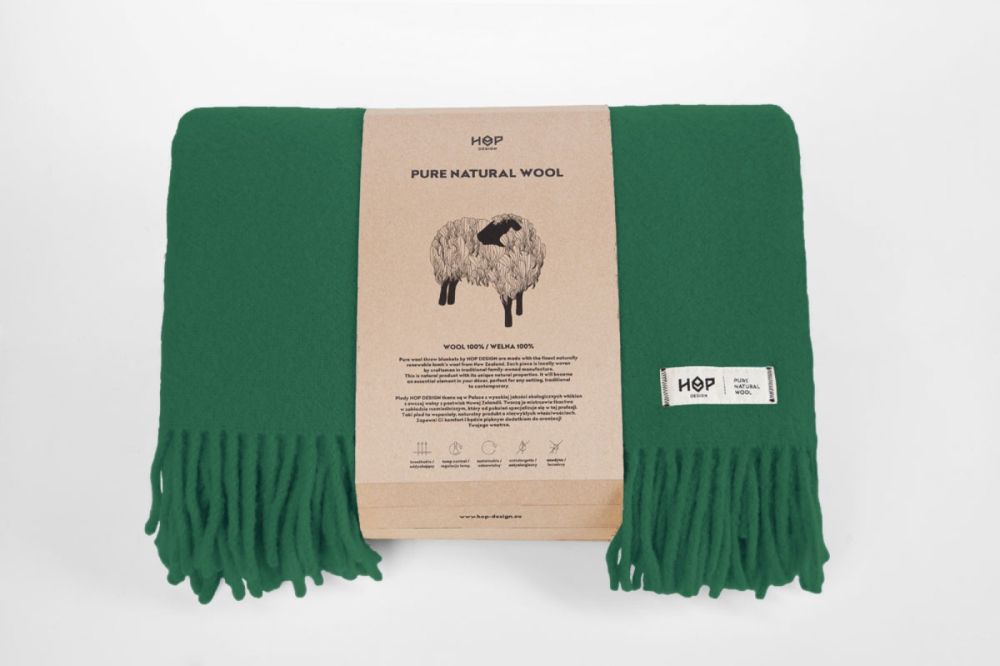 Wełniany koc Yeti / kobalt / HOP Design